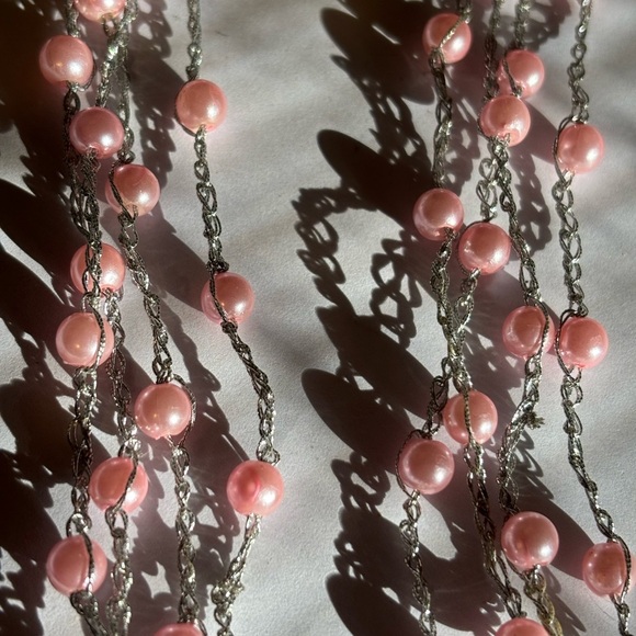 Pink and silver long necklace 50” - Picture 4 of 4